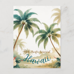 Cartes Pour Fêtes Annuelles Honolulu Voyage Hawaïen de style vintage