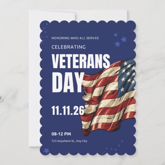 Cartes Pour Fêtes Annuelles #HonoringCelebratingVeteransDayFlatHolidayCard (Devant)