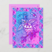 CARTES POUR FÊTES ANNUELLES HOOTS BLANCS N' COEURS CUPID OWL VALENTINE (Devant / Derrière)