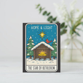 Cartes Pour Fêtes Annuelles Hope & Light Star of Bethlehem Nativity Scene