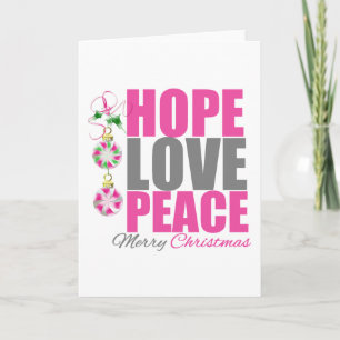 Cartes Pour Fêtes Annuelles Hope Love Peace Ornament