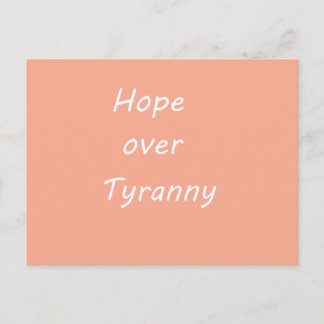 Cartes Pour Fêtes Annuelles Hope over Tyranny postcard
