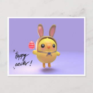 Cartes Pour Fêtes Annuelles Hoppy Chickling-Easter chicklet with bunny