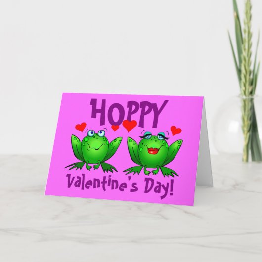 Cartes Pour Fêtes Annuelles Hoppy Valentines Day Funny Frogs (Devant)