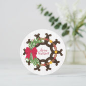 Cartes Pour Fêtes Annuelles Horseshoe Christmas Wreath (Debout devant)
