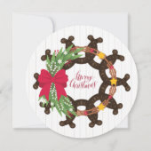 Cartes Pour Fêtes Annuelles Horseshoe Christmas Wreath (Devant)