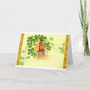 Cartes Pour Fêtes Annuelles Horseshoe et trèfle à quatre feuilles