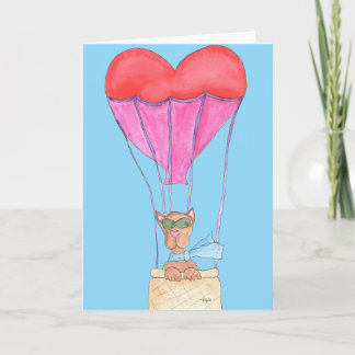 Cartes Pour Fêtes Annuelles Hot Air Balloon with Dog