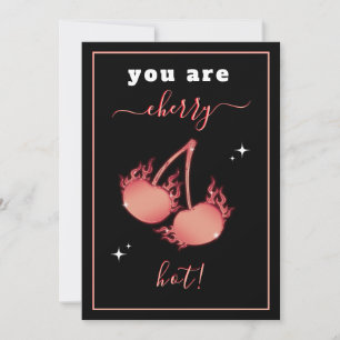 Cartes Pour Fêtes Annuelles Hot Cherry Pun romantique Saint Valentin ami