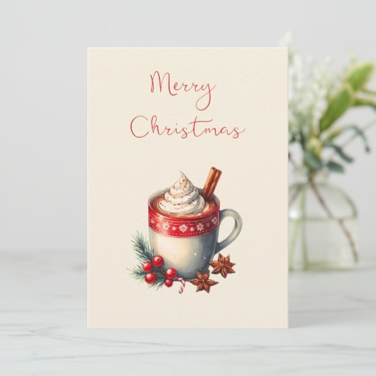 Cartes Pour Fêtes Annuelles Hot Chocolate Christmas Card (Debout devant)