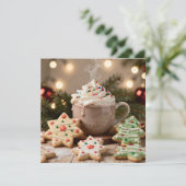 Cartes Pour Fêtes Annuelles Hot Cocoa and Sugar Cookies | Christmas (Debout devant)
