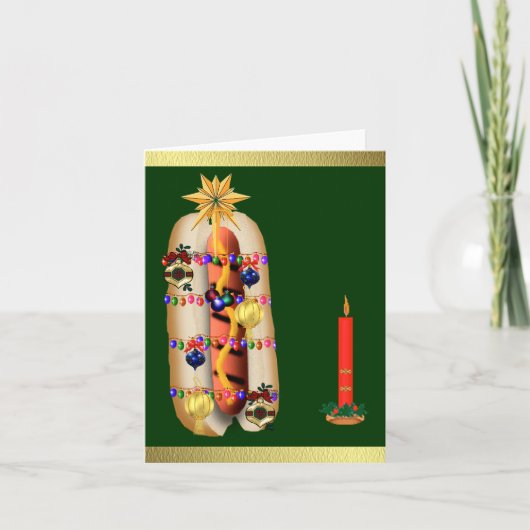 Cartes Pour Fêtes Annuelles Hot dog de Noël (Devant)