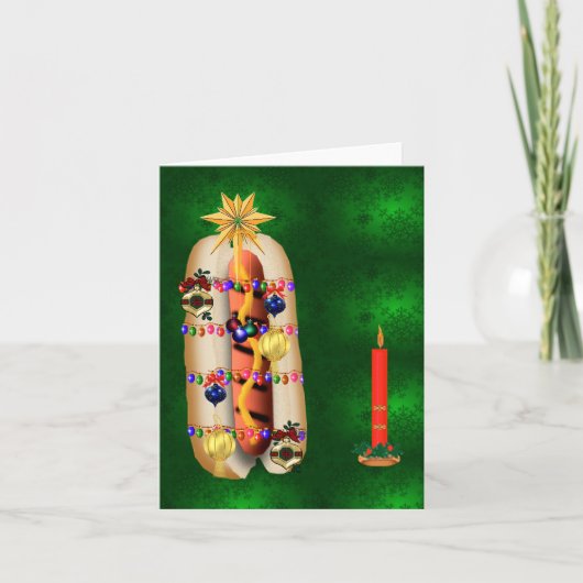 Cartes Pour Fêtes Annuelles Hot dog de Noël (Devant)