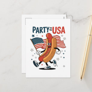Cartes Pour Fêtes Annuelles Hotdog fête du 4 juillet feux d'artifice Jour de l