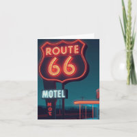 Hôtel néon Route 66 Art de voyage nocturne