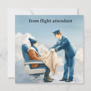 Cartes Pour Fêtes Annuelles Hôtesse de l'air Accueil de l'équipage de vol