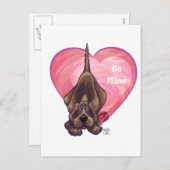 Cartes Pour Fêtes Annuelles Hound Dog Valentine's Day (Devant / Derrière)