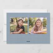 Cartes Pour Fêtes Annuelles Houndstooth frame light blue three photo Christmas (Dos)