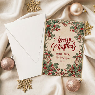 Cartes Pour Fêtes Annuelles Houx et lierre du Vieux Monde