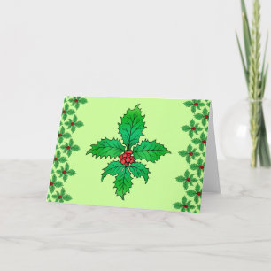 Cartes Pour Fêtes Annuelles Houx Fleur de lis