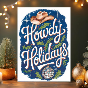 Cartes Pour Fêtes Annuelles Howdays Cowboy Disco Ball Christmas