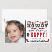 Cartes Pour Fêtes Annuelles Howdy Cowboy Western Xmas (Devant / Derrière)