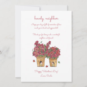 Cartes Pour Fêtes Annuelles Howdy Neighbor Valentine's Day