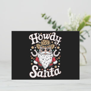 Cartes Pour Fêtes Annuelles Howdy Père Noël Western Cowboy Rodeo cadeau de Noë