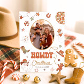 Cartes Pour Fêtes Annuelles Howdy Retro Western Family Photo Noël