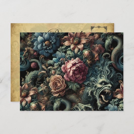 Cartes Pour Fêtes Annuelles Howl of the Gilded Wild - gothique victorien (Devant / Derrière)