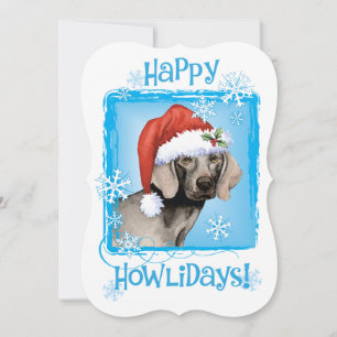 Cartes Pour Fêtes Annuelles Howlidays heureux Weimaraner