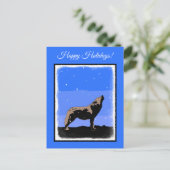 Cartes Pour Fêtes Annuelles Howling Wolf en hiver - Art faunique original (Debout devant)