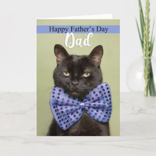 Cartes Pour Fêtes Annuelles Hppy Fête des pères Cool Chat noir dans la Cravate
