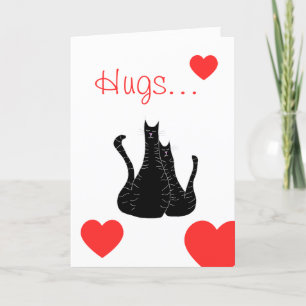 Cartes Pour Fêtes Annuelles Hugs et baisers Chats noirs Saint-Valentin