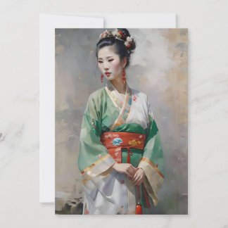 Cartes Pour Fêtes Annuelles Hui Chine femme D Portrait