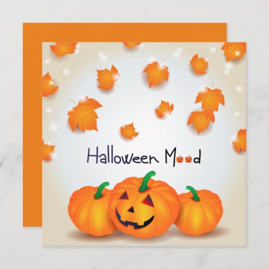 Cartes Pour Fêtes Annuelles Humeur d'Halloween (Devant / Derrière)