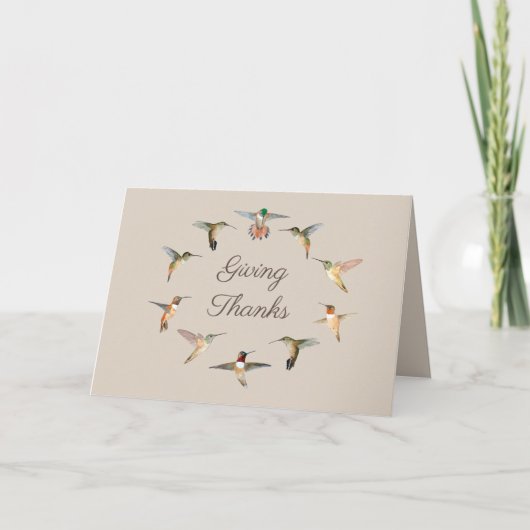 Cartes Pour Fêtes Annuelles Hummingbirds de Thanksgiving (Devant)