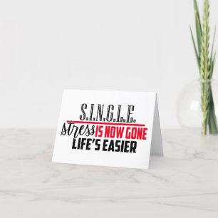 Cartes Pour Fêtes Annuelles Humour anti-Valentine SINGLE Saint Valentin