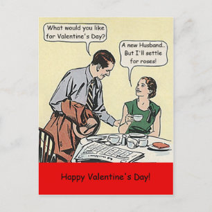 Cartes Pour Fêtes Annuelles Humour caustique Valentines Day comique couple drô