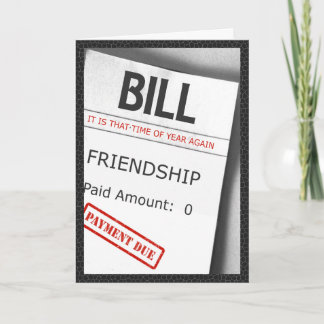 Cartes Pour Fêtes Annuelles Humour de Bill d'amitié