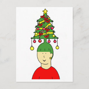 Cartes Pour Fêtes Annuelles Humour de dessin en coiffure de Noël