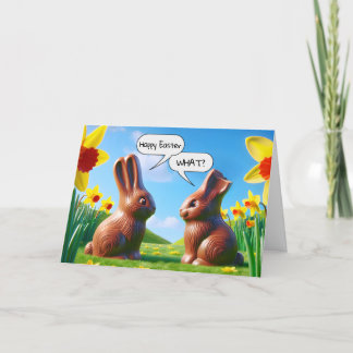 Cartes Pour Fêtes Annuelles Humour de lapins de chocolat de Pâques