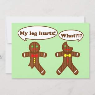 Cartes Pour Fêtes Annuelles Humour de Noël de pain d'épices Vert