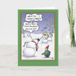 Cartes Pour Fêtes Annuelles Humour de vacances de Snowman, la taille compte<br><div class="desc">Une drôle de carte de humour de Noël des gens de la neige représentant un bonhomme de neige qui se moque de la taille de sa carotte par un couple de femmes de neige, le bonhomme de neige exprime son mécontentement à l'enfant qui l'a assemblé. L'intérieur de la carte dit...</div>