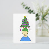 Cartes Pour Fêtes Annuelles Humour en coiffure de Noël (Debout devant)