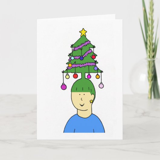 Cartes Pour Fêtes Annuelles Humour en coiffure de Noël (Devant)