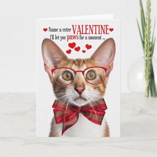 Cartes Pour Fêtes Annuelles Humour Feline de Saint-Valentin de Chat Oriental b (Devant)