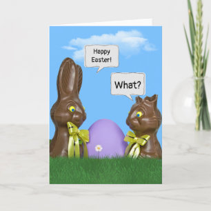Cartes Pour Fêtes Annuelles Humour lapin de Pâques au chocolat