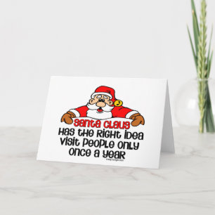Cartes Pour Fêtes Annuelles Humour social Père Noël