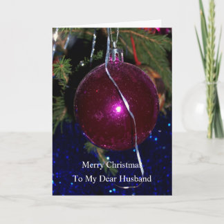 Cartes Pour Fêtes Annuelles Husband Christmas Card Red Bauble Design